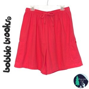 Bobbie Brooks Woman Shorts 18W Coral Pull-on Drawstring 100% Cotton Pockets EUC